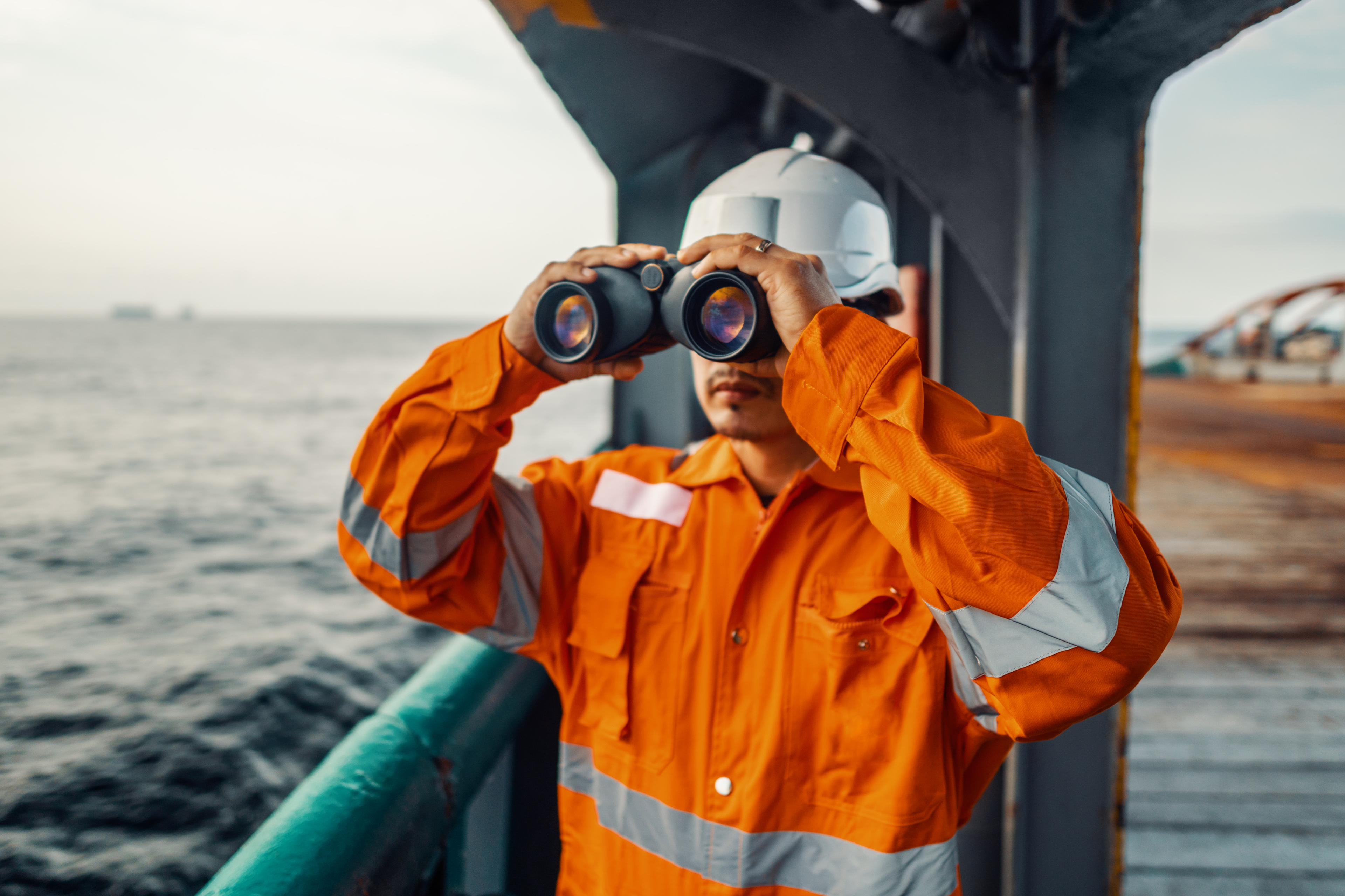 Binoculars at sea