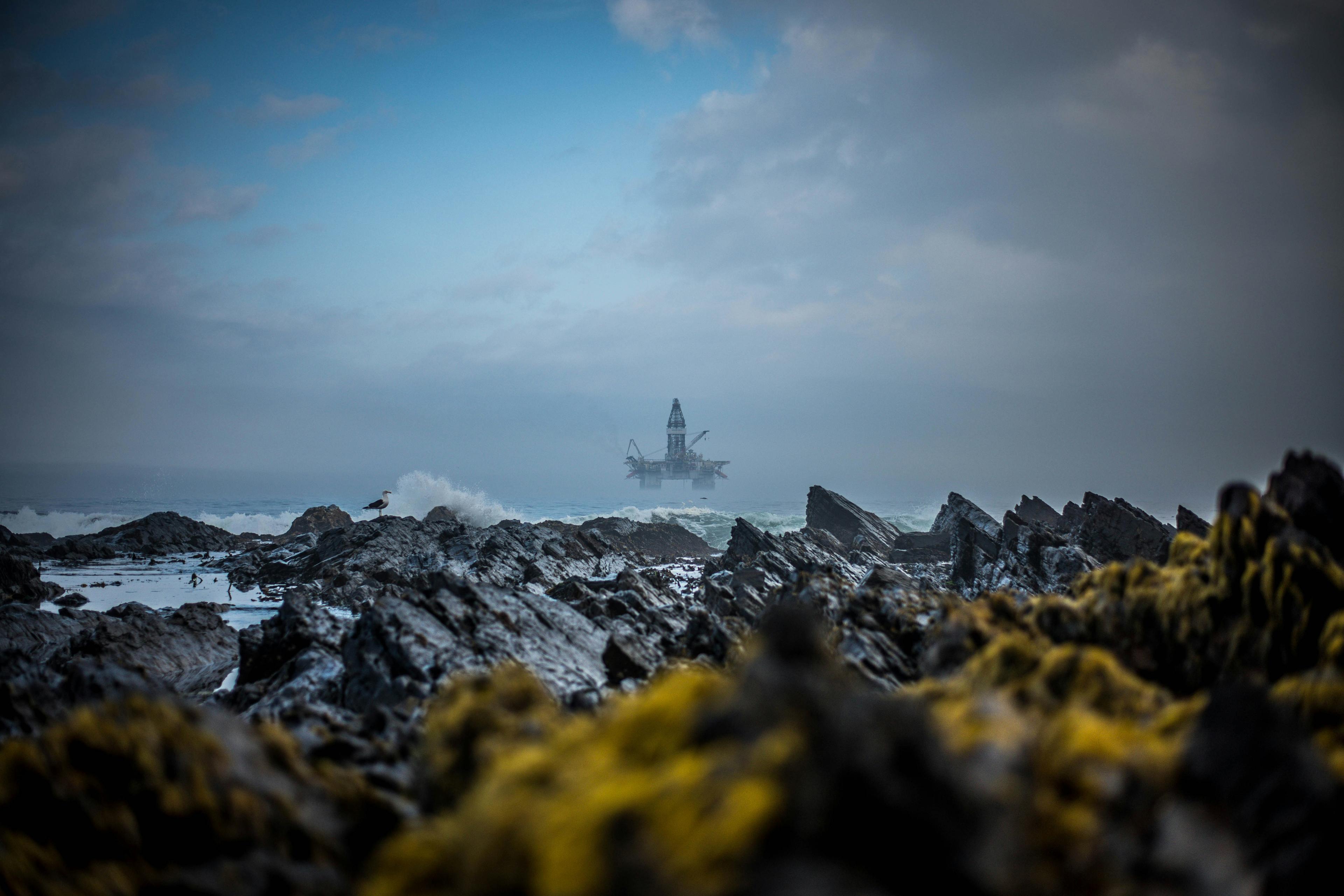 Offshore platform at sea
